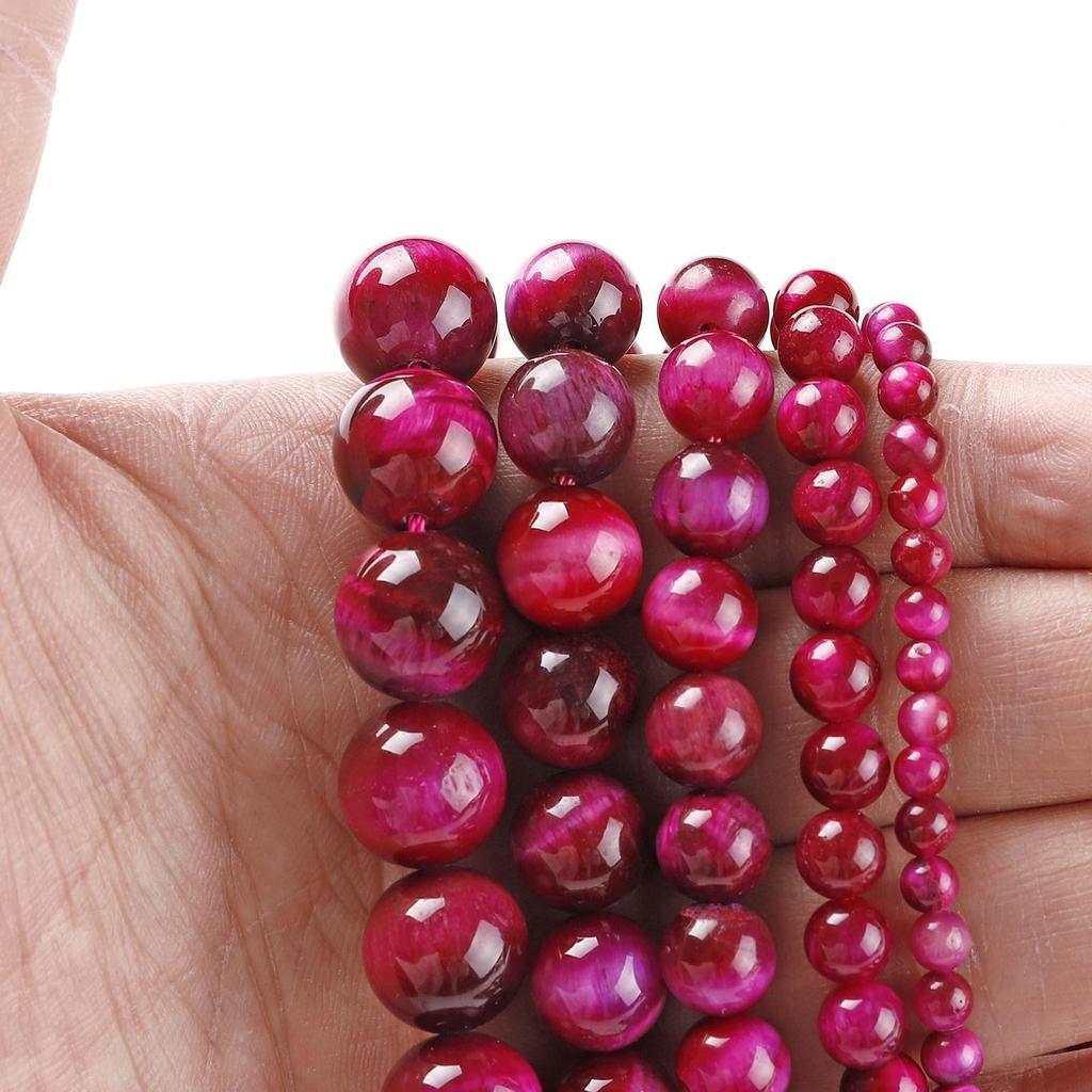 Hochwertiges Blaues Tigerauge Runde Perlen Armband - Halbfertiges Produkt, Auf Lager