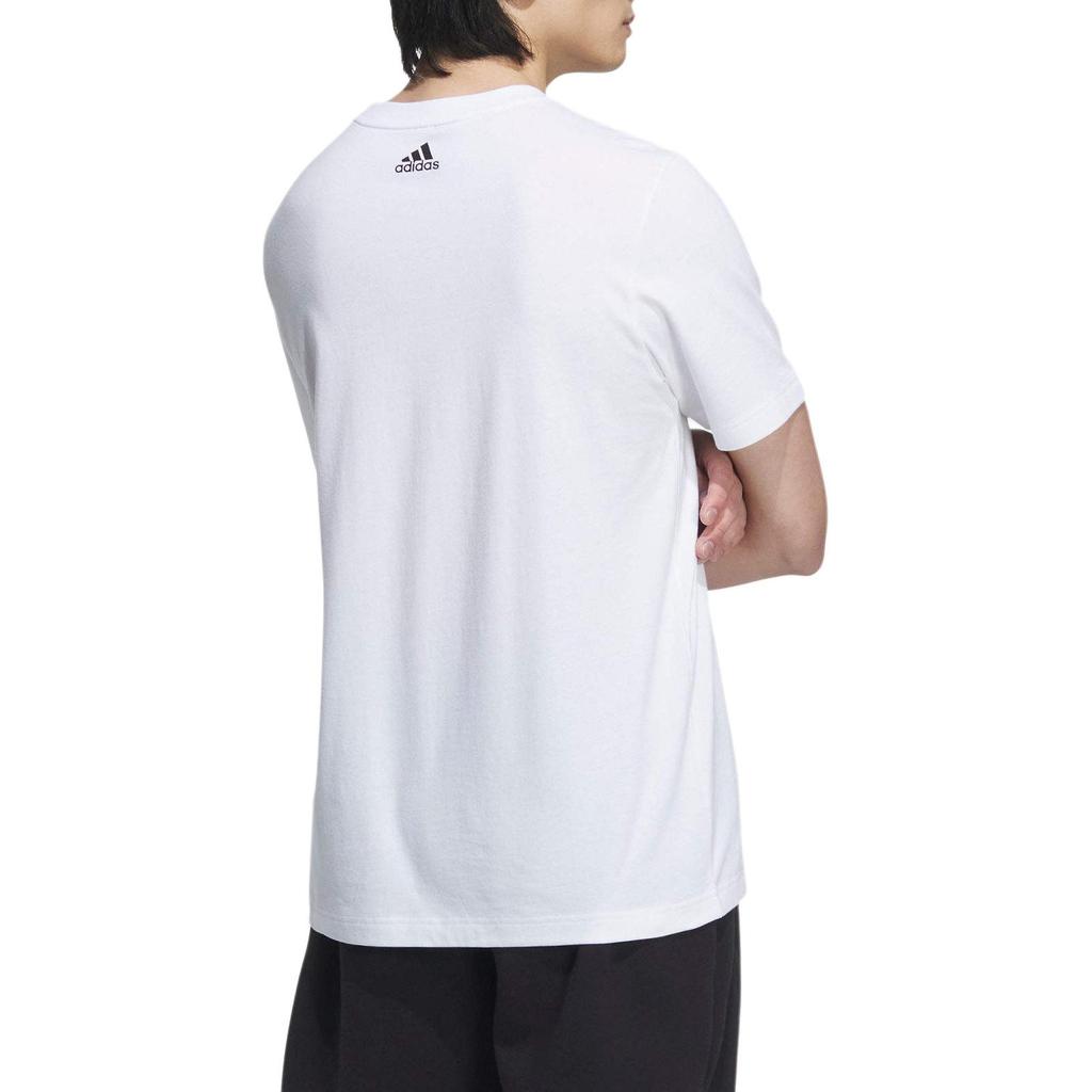 adidas T Shirts Men's White Crew Neck Moderate JE3201