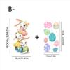 New Easter Flower Rabbit Sticker Self-Adhesive Waterproof Wall Stickers Removable PVC Festival Party Sticker Wall Decoration