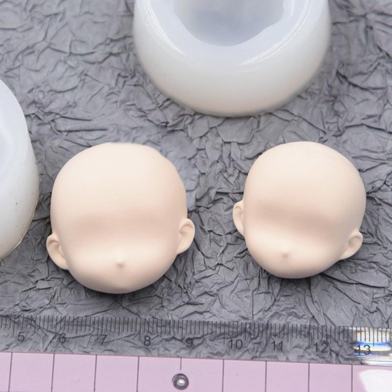 2Pcs Silicone Face Mould For Clay Doll Head Sugar Crafting Reusable Baking Sculpture Tool