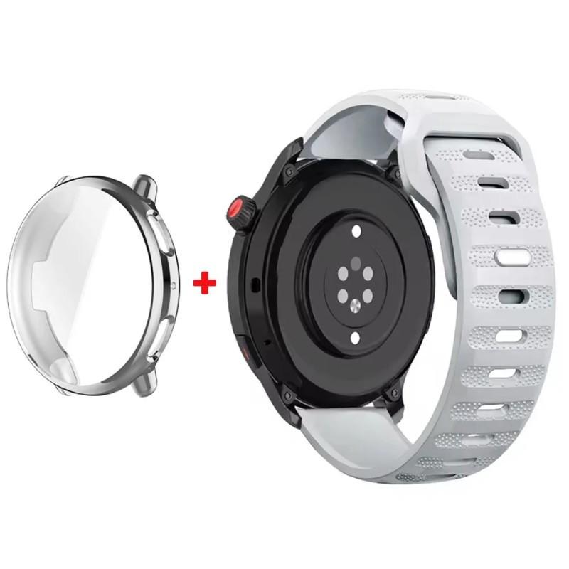 Silikonarmband mit TPU-Hülle für Amazfit Active 2 Sport Atmungsaktiv Ersatz Uhrenarmband