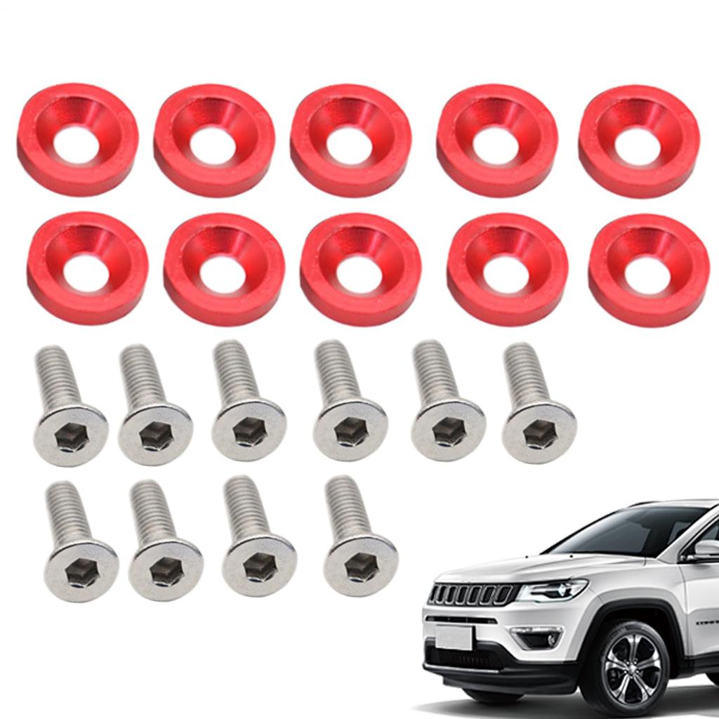 License Plate Frame Screws | Auto Tag Locking Screw, M6 Gasket Bolt, Rear Front Vehicle Modification Motorcycle RV License Plate