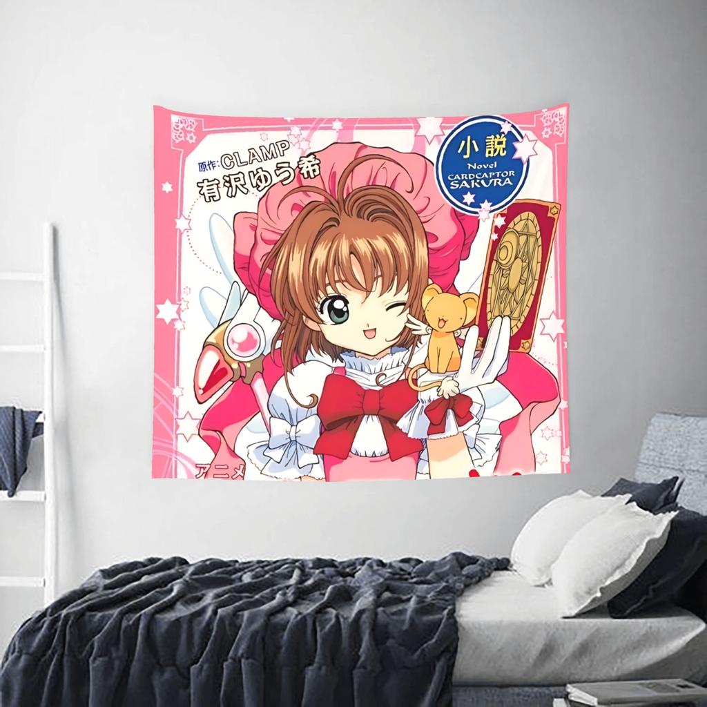 Anime Cardcaptor Sakura cutecore Tapestry Bedroom Decoration Wall Hanging Blanket Tapestry Cool Stuff For Room