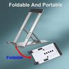 Aluminum Mobile Phone Holder Folding Bracket for Large Phones Tablets Triangular Non-Slip Silicone Pads Foldable Phone Stand