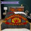 Custom Name Manchester United FC Bedding,Quilt Set Quilt Cover Pillowcase Home Birthday Gift(1 * Duvet Cover + 2 * Pillowcase, Without Core)_xia