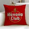Classic Beverage Brand Havana Club Cushion Cover Soft  EasyWash Pillow Case  Versatile for Couch Bed Travel and Office