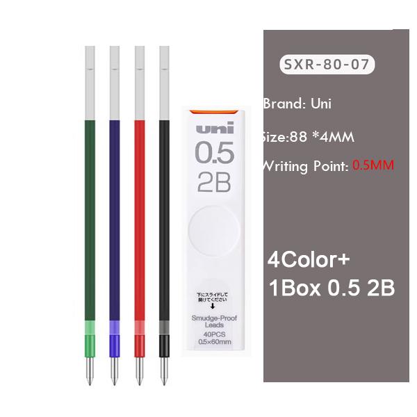 uni Mitsubishi Multi-Function Pen,Jetstream Lite touch ink 4-in-1 Ballpoint&Pencil Set 0.5Modular Refillable Rollerball Japanese