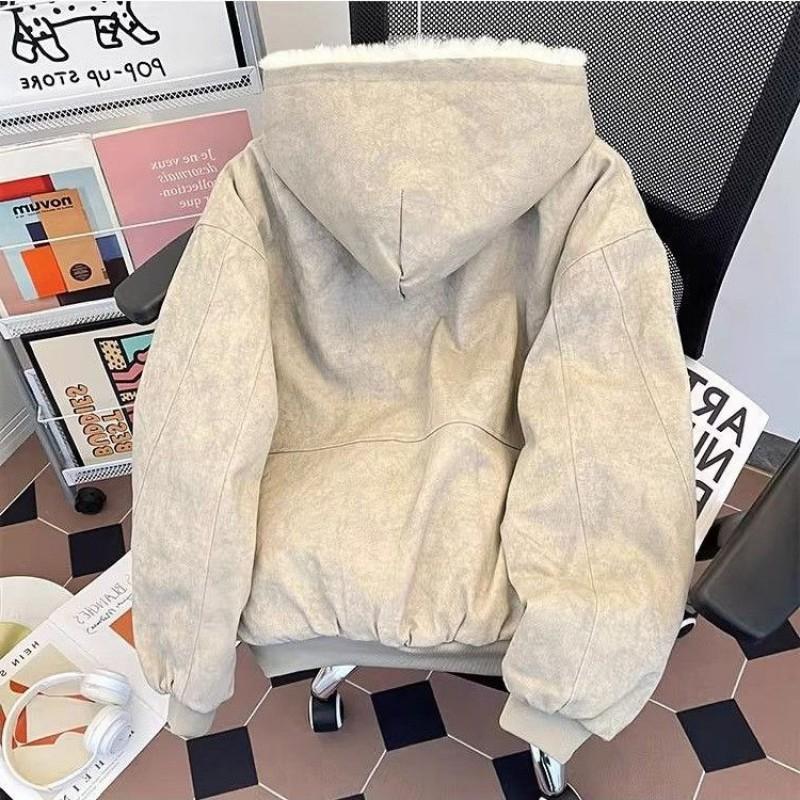 Mens Winter Hooded Cotton Jacket Classic American Style Warm Thick Outerwear Teens Adults