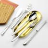 Moonlight series stainless steel knife, fork and spoon set, titanium-plated coffee spoon, western food steak knife, fork tableware, gifts