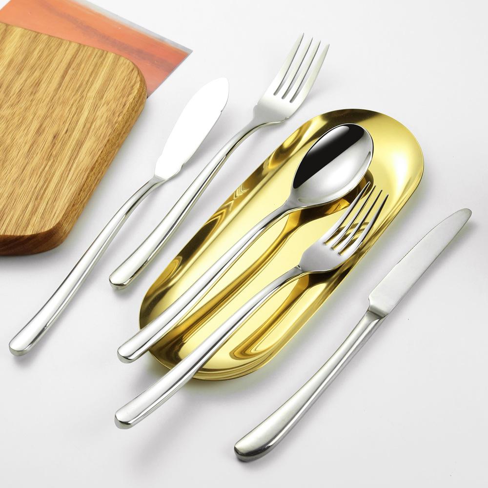 Moonlight series stainless steel knife, fork and spoon set, titanium-plated coffee spoon, western food steak knife, fork tableware, gifts