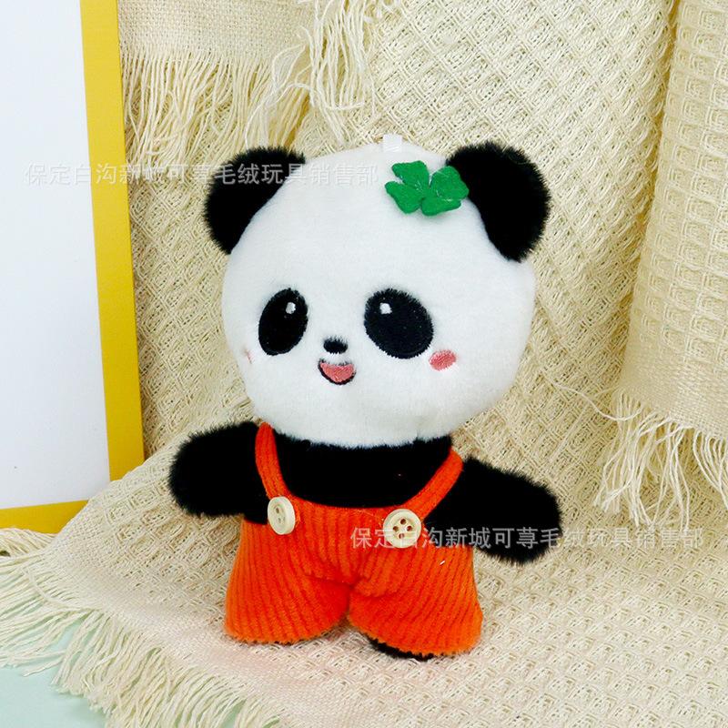 Cute Panda Plush Pendant Keychain Adorable Red Panda Backpack Charm Doll Toy Accessory orange