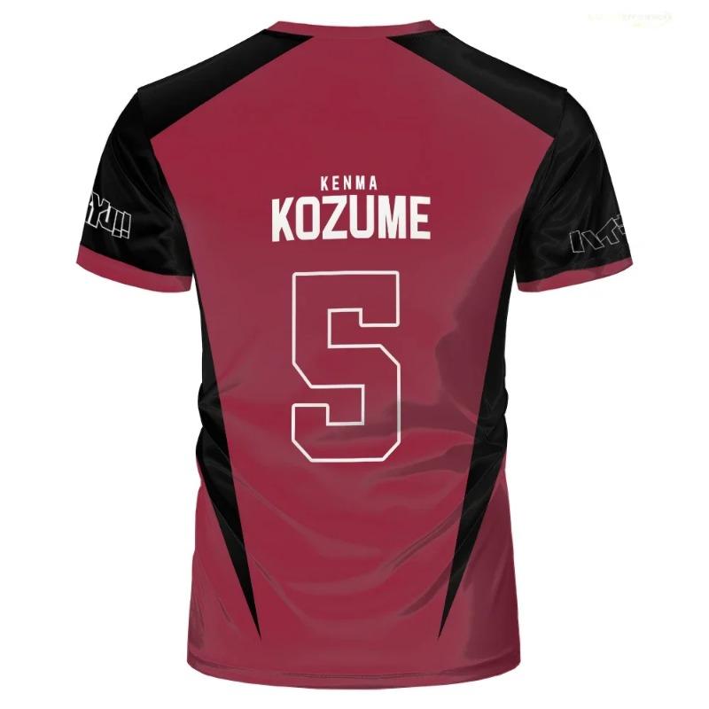 Anime Haikyuu Nekoma Jersey Uniform T-shirt Kozume Tetsurou Kuroo Cosplay Costume High School Volleyball Club Men Sportswear Tee