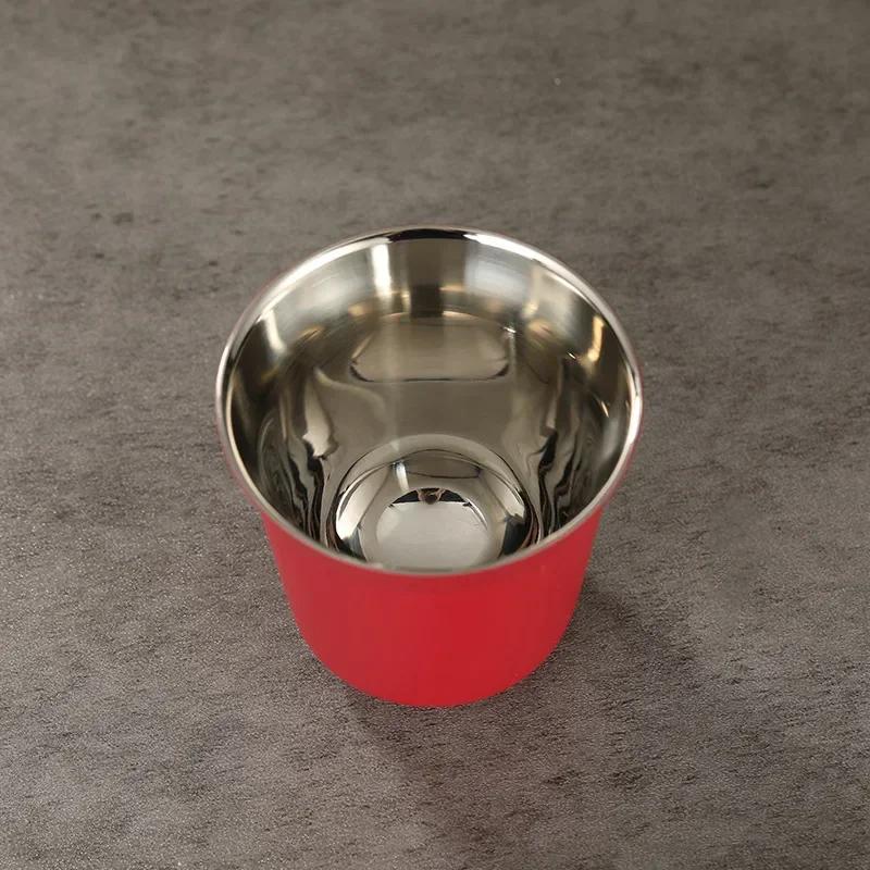 1pcs 80ml Mini Coffee Cups High Quality Stainless Steel Double Wall Heat-insulating Coffee Cups Portable Small Drink Cups