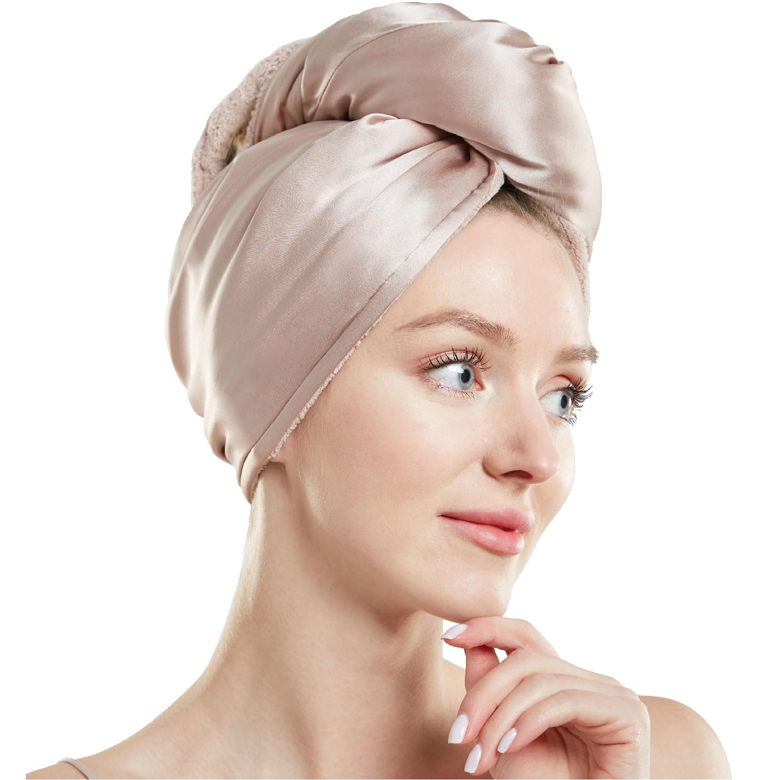 

Bailu Hair Dry Water Quick Hair Beautiful Prevents Section 2 в легком весе с помощью знаменитой шапочки, впитывающей, сушки, ухода, 100% шелка, волос, концы, 1, роза розовый