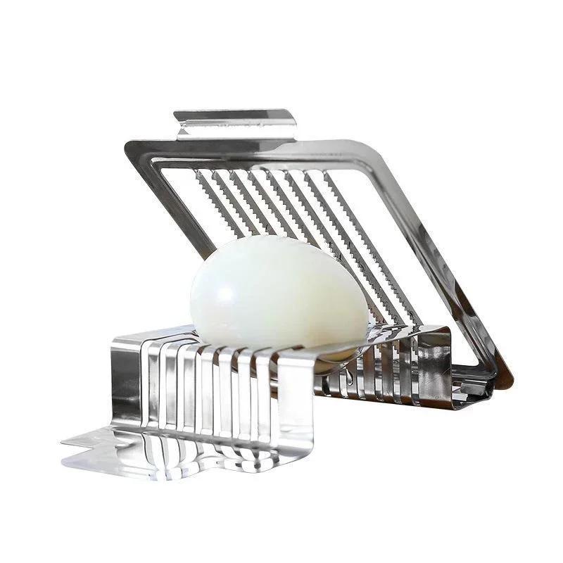 Egg Slicer Multi-function Manual Stainless Steel Boiled Egg Kiwi Strawberry Soft Fruits Cutter Household Kitchen Accessories