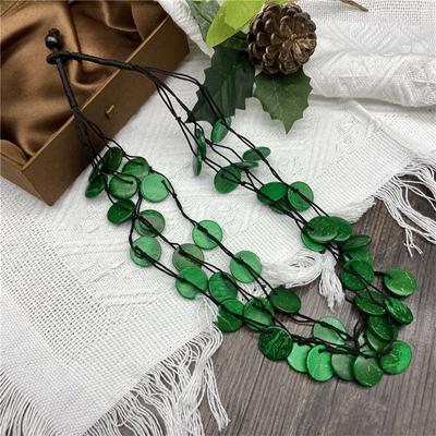 Necklace Women Retro Style Bohemian Anti-Allergy Ornament Beach Necklace Long Wood