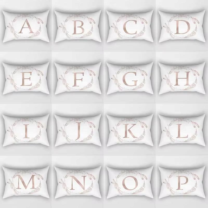 Simple Letter Pattern Printed Decorative Pillowcase Bedroom Living Room Office Cushion Home Decor Rectangular Pillowcase