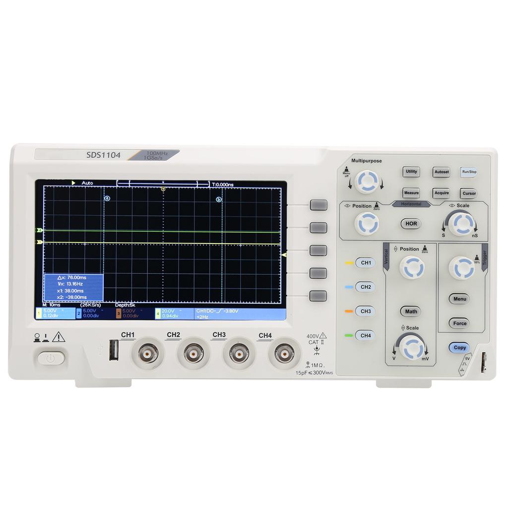 SDS1104 4 Channel Oscilloscope with 7in LCD Display 100MHZ Bandwidth 1GS S Sampling RateAU 110‑220V