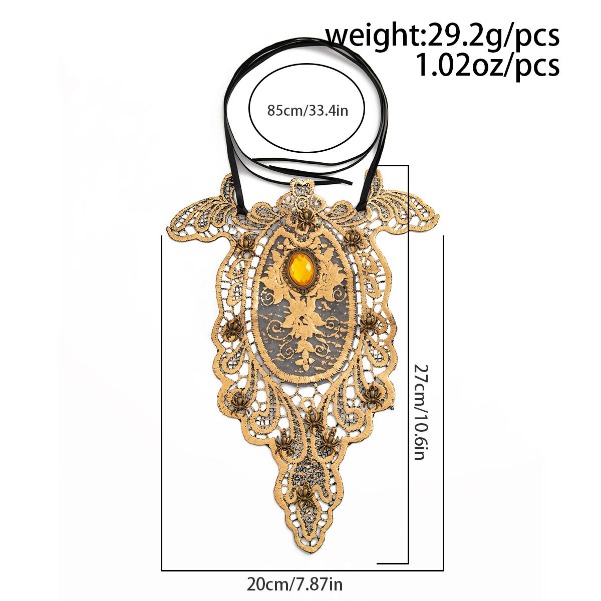 

Gypsy Lace Flower Spider Pendant Choker Necklace Grunge Jewelry Carnival Halloween Jewelry Accessories