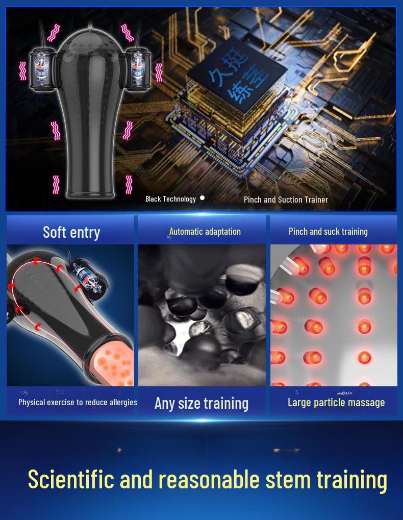 Odolný pánský vibrační penisový trenažér a uzamykací kroužek na spermie