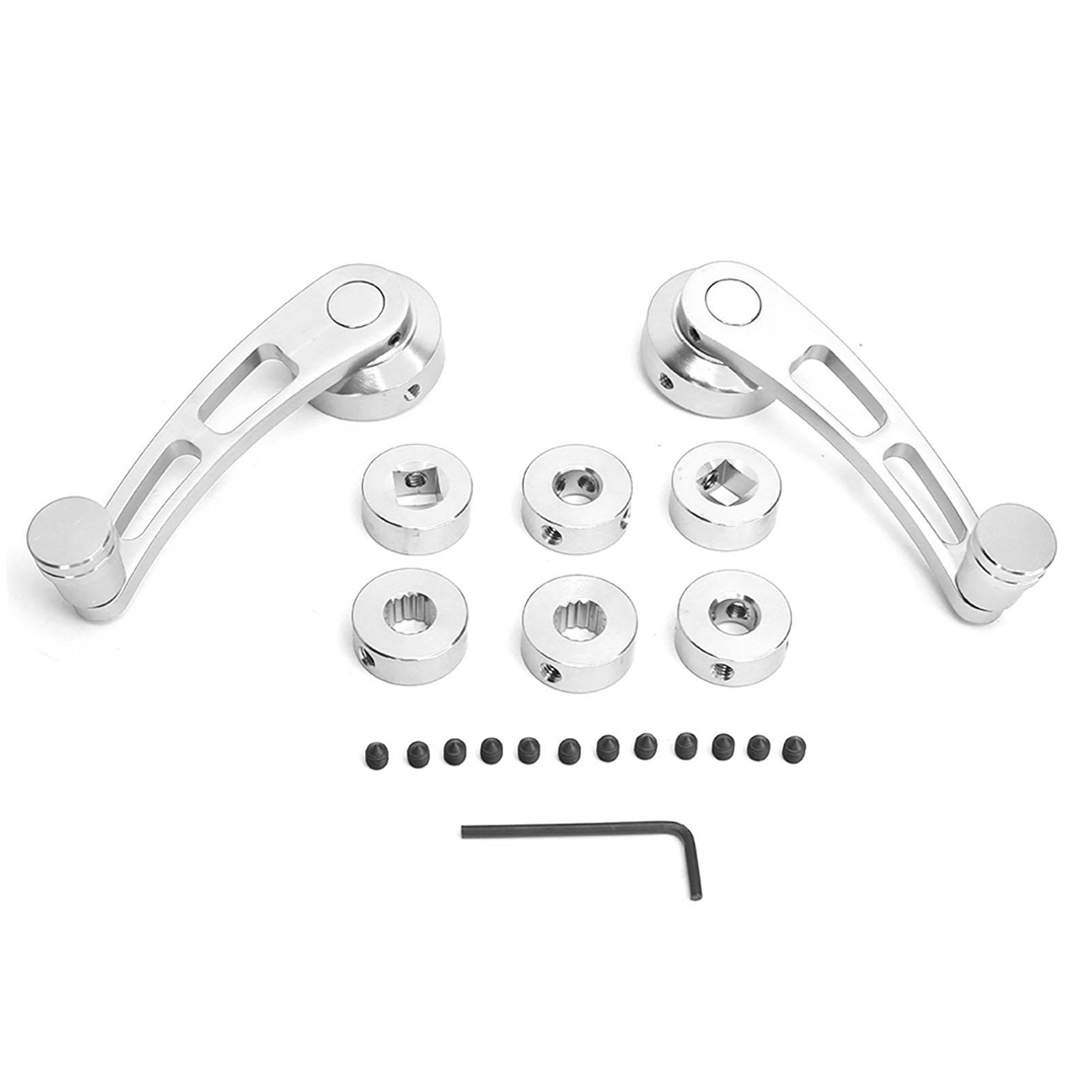 2pcs Alloy Window Handle Riser Winder Crank Fit for Classic Car серебряный