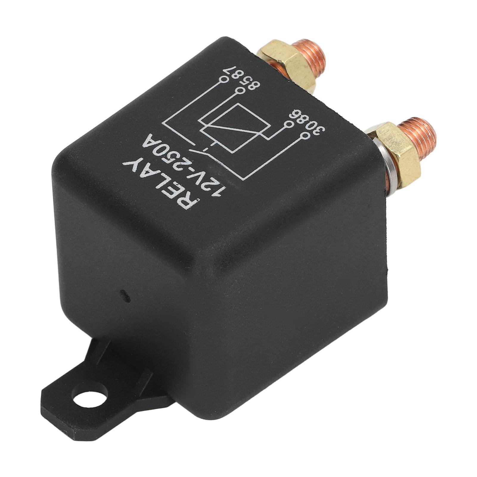 

Car Starter Relay 4 Pin Normally Open Stainless Steel Brass Coil High Starting Power Car Start Relay Switch 250A 12V