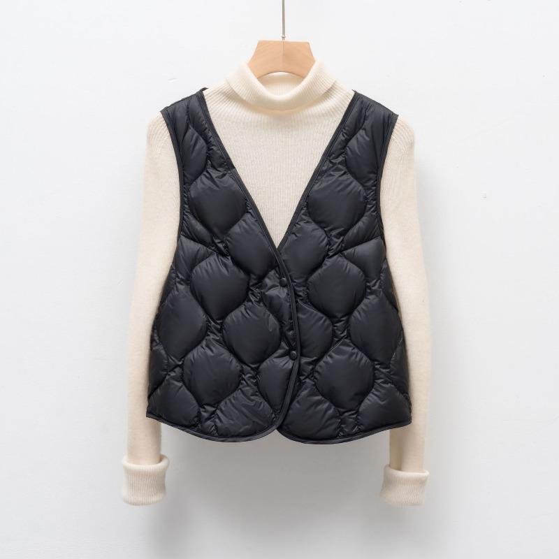 Goose Down Down Jacket Women's Light and Thin Vest New Autumn and Winter Simple Inner with Down Liner