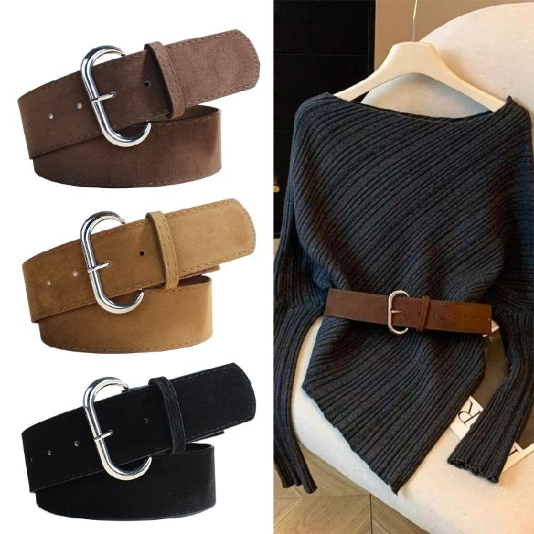 Premium PU Leather Wide Belt Comfortable Faux Suedes Waist Cincher Belt For Stylish Functional Wear
