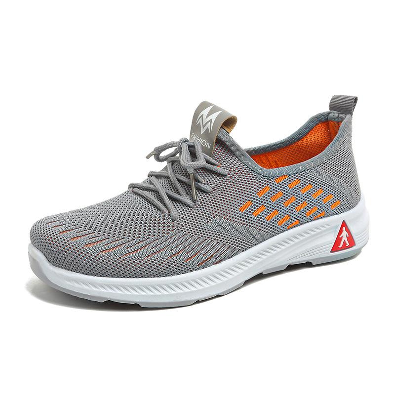New work men's and women's same shoes non-slip walking shoes men's sports and leisure running shoes soft sole breathable mesh single shoes