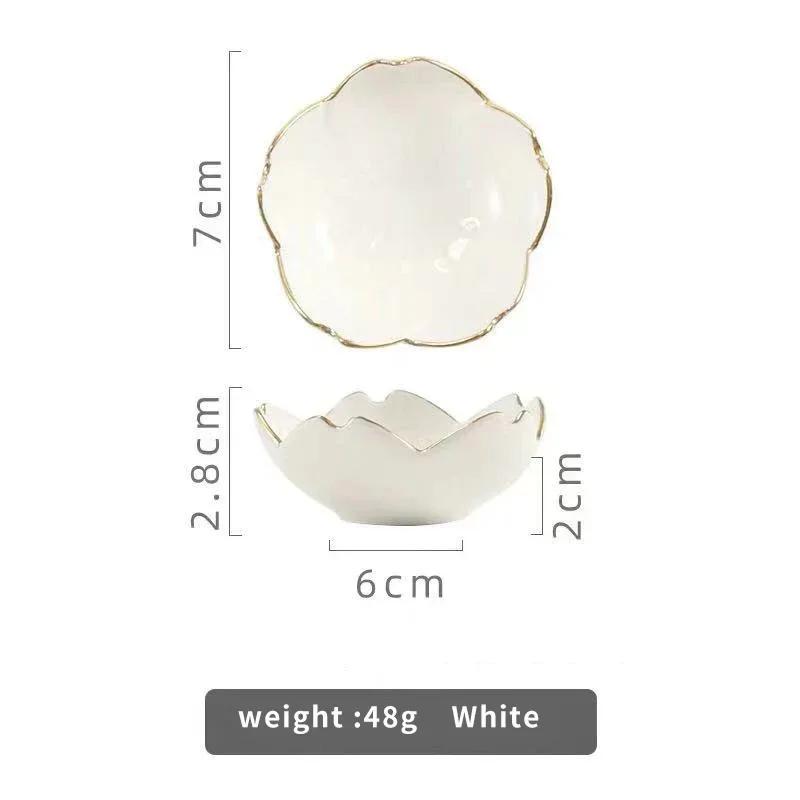 Kawaii Creative Japanese Sakura Ceramic Dish Cherry Blossom Plate Sauce Dish Flower Bowl for Kitchen Sauce Vinegar Dishes