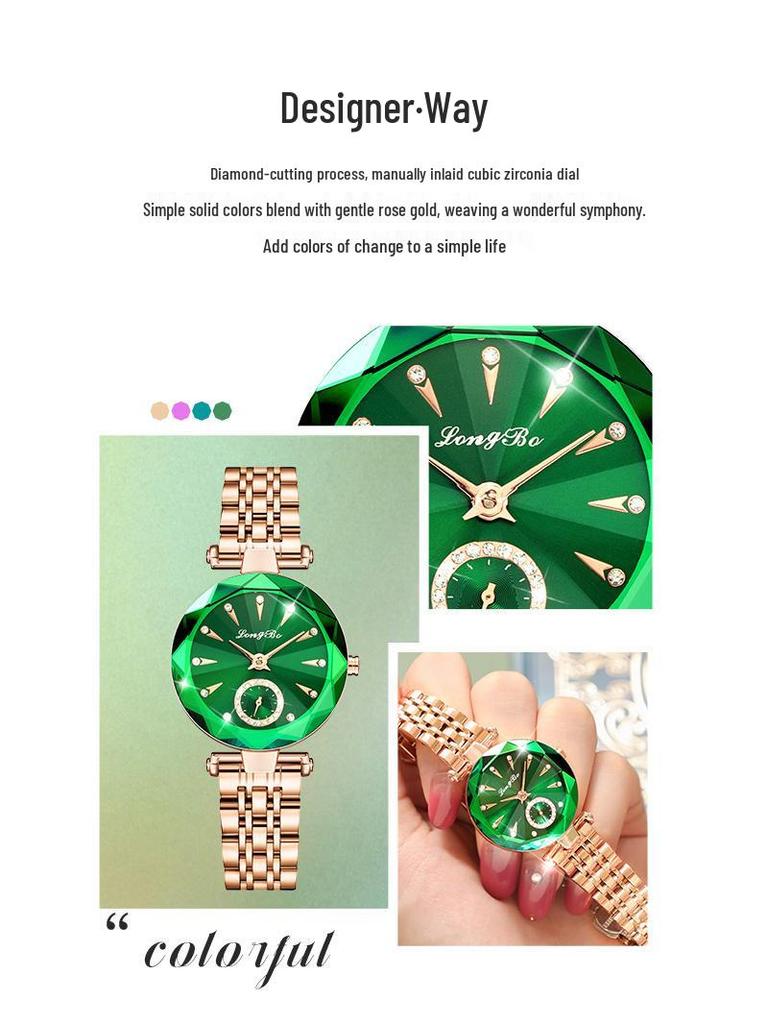 Longbo Women's Waterproof Fashion Quartz Watch with Live Broadcast and Minimalist Design