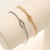 Juego de 2 Pulseras Sencillas de Metal Nudo de Amor para Pareja Unisex Mujeres Hombres Regalo para Mejor Amigo Joyería de Brazo Minimalista