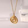 Retro Sun Pendant Necklace: 18K Gold Stainless Steel Clavicle Chain
