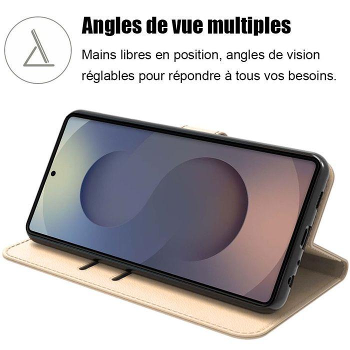 Coque de protection - BOOLING - pour Samsung Galaxy S25 Ultra - Effet Cuir Doré - 2 Verres Trempés - Antichoc