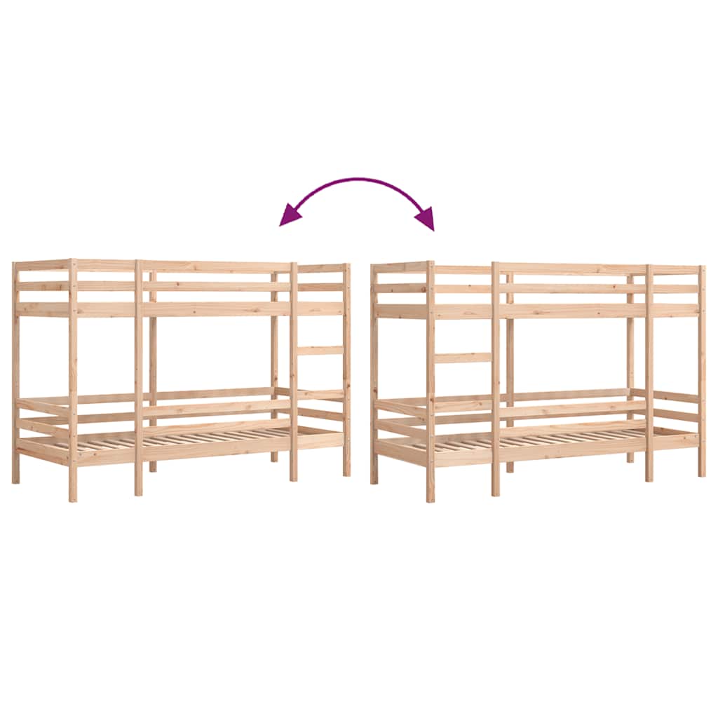 Bunk Bed Without Mattress 90 X 190 Cm Solid Pine Wood