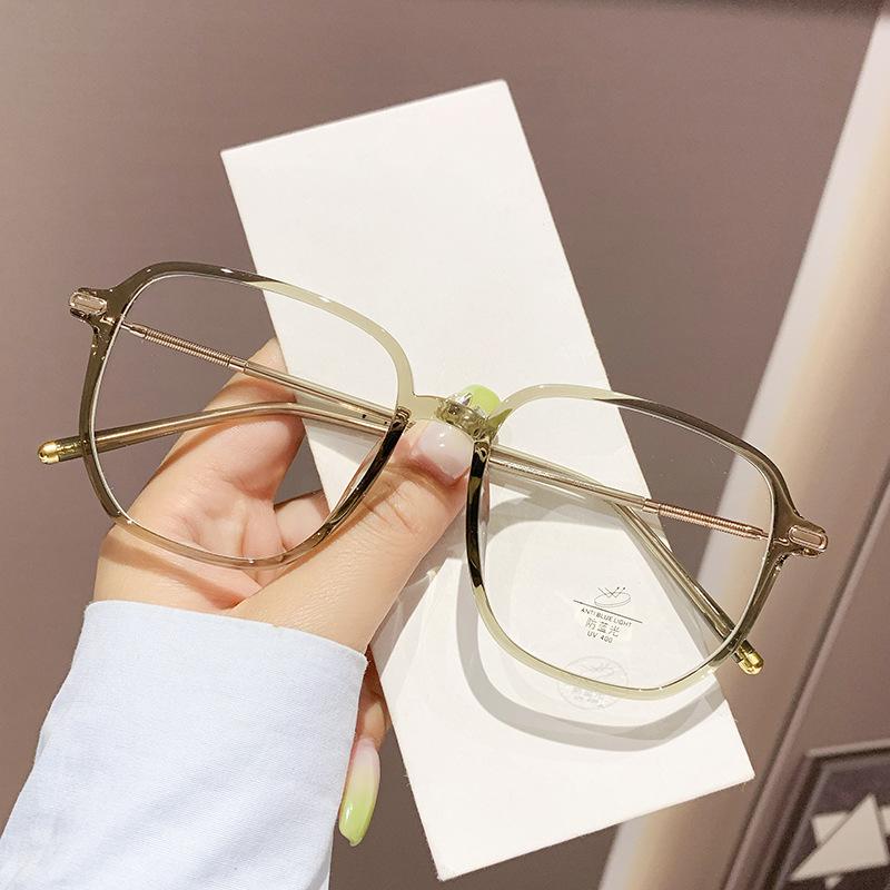Glasses Frame Trendy Glasses Women'S Polygon Tr Flat Glasses Anti-Blue Light Glasses Frame Can Be Matched With Glasses Men'S Tj1418