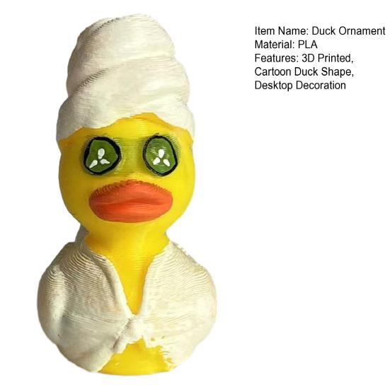 1/2Pcs Diving Duck Figurine 3D Printed SPA Duck Statue Cartoon Animal Sculpture Home Office Desktop Decoration Ornament
