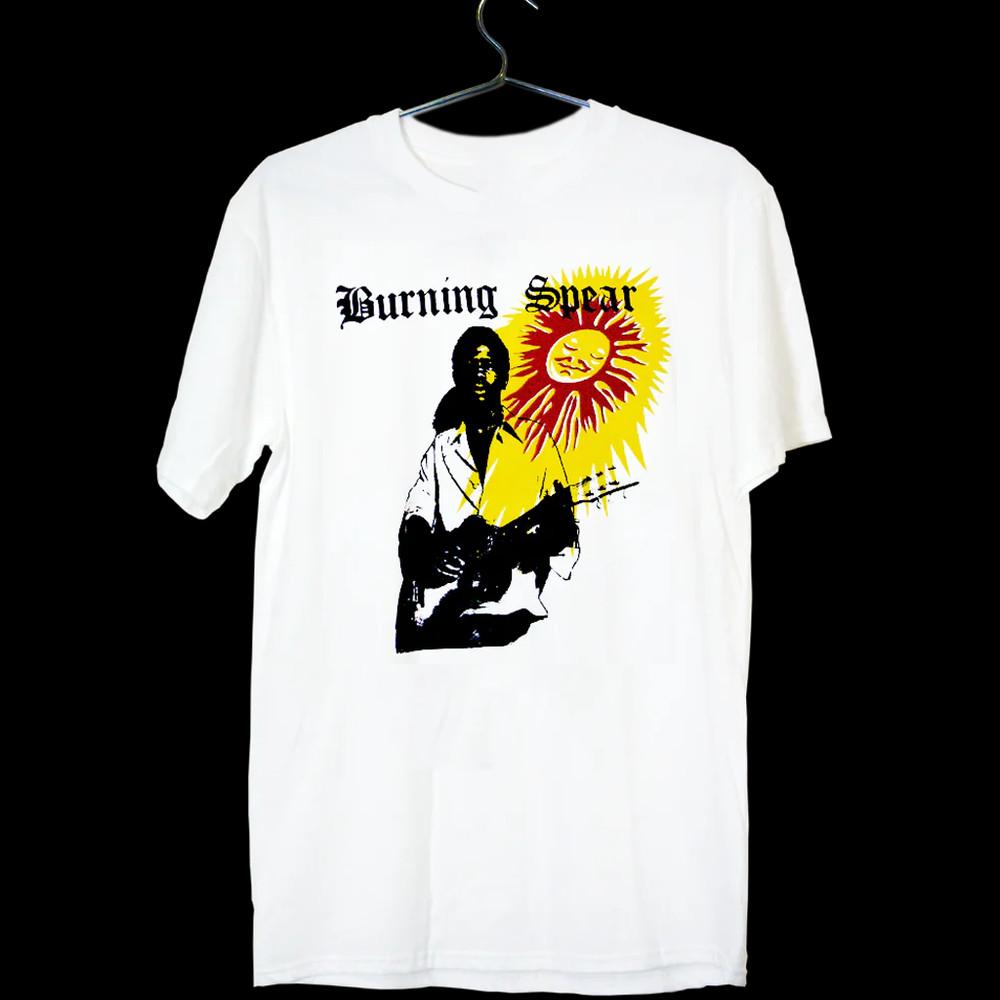 

HOT NEW Burning Spears T-shirt white Short Sleeve all sizes S-5Xl TA5641 Unisex T-Shirt L