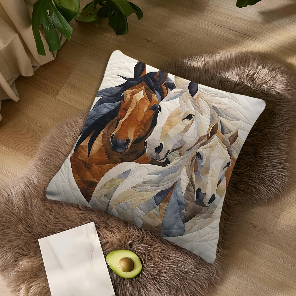 Horse cushion Fashion cover Pillowcase cool DoubleSided Printing Sofa Cushion Bedroom Bedside PillowCover