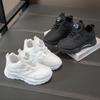 Kids' Soft Sole Sports Shoes - 2026 Spring/Autumn - Rotating Button Running Sneakers for Girls & Boys, White Casual Footwear