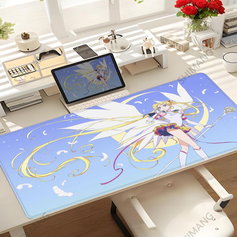 Anime Sailor Moon Mouse Pad Gaming Keyboard Accessories Mousepad Hd Print Xxl Size Kawaii Girl Nonslip Officer Desk Mat Laptop