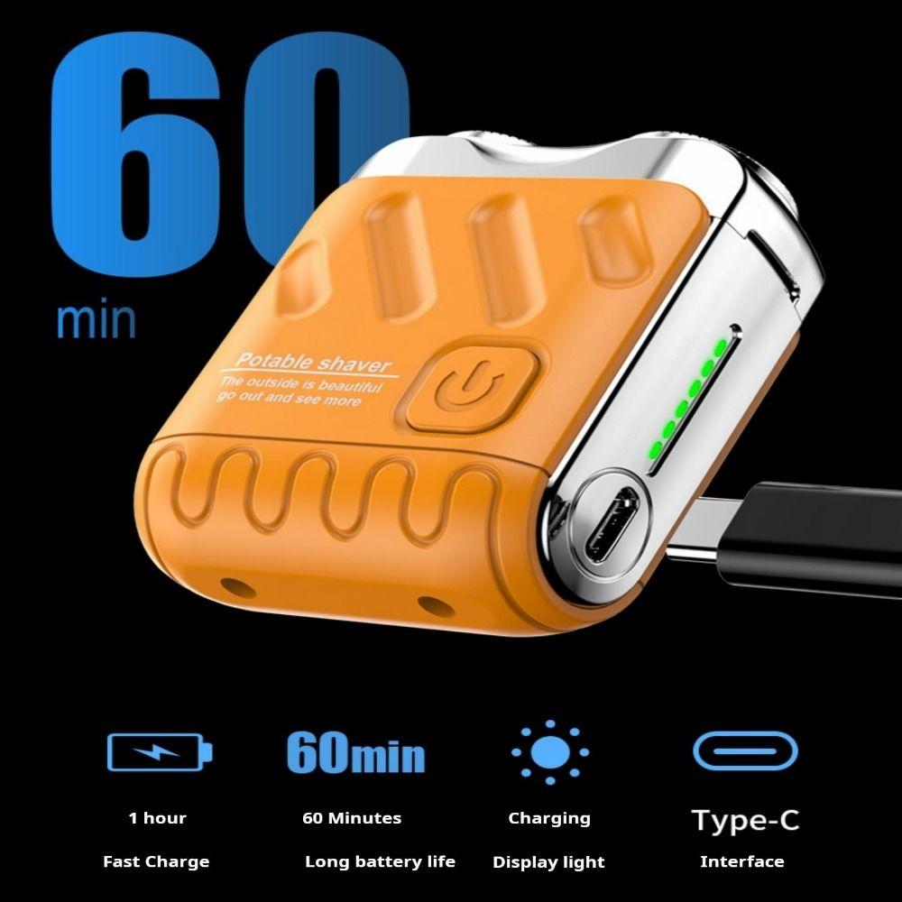 Mini Electric Razor Double-Ring Men's Shaver Portable Pocket Shaver