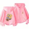 Hoodies Coat Spongebob Squarepants Children Gifts Zipper Style Girls Boys Age 3-12 Kids Fashion Black Pink Fashion Sweatshirt