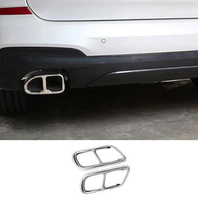 Car Trunk Tail Throat Decoration Frame Cover Exhaust Pipe Trim Sticker Auto Accessories For BMW G20 G30 X3 G01 X5 G05 X7 G07 G11