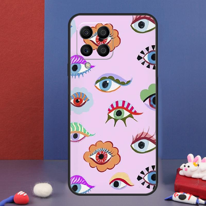 Lucky Eye Blue Evil Eye Print Case For Samsung Galaxy M31 M21 M11 M13 M54 M34 M14 M56 M36 M16 M53 M32 M52 M35 M55 M15 M06