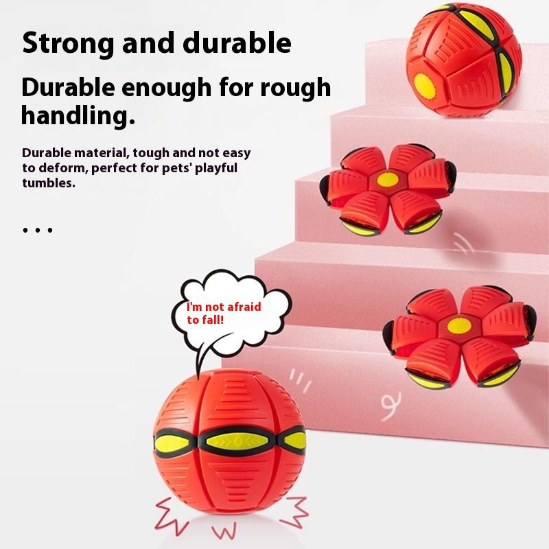The new flying saucer deformation ball pet relieves boredom, steps on the ball, and the puppy side animal toy is resistant to biting and grinding