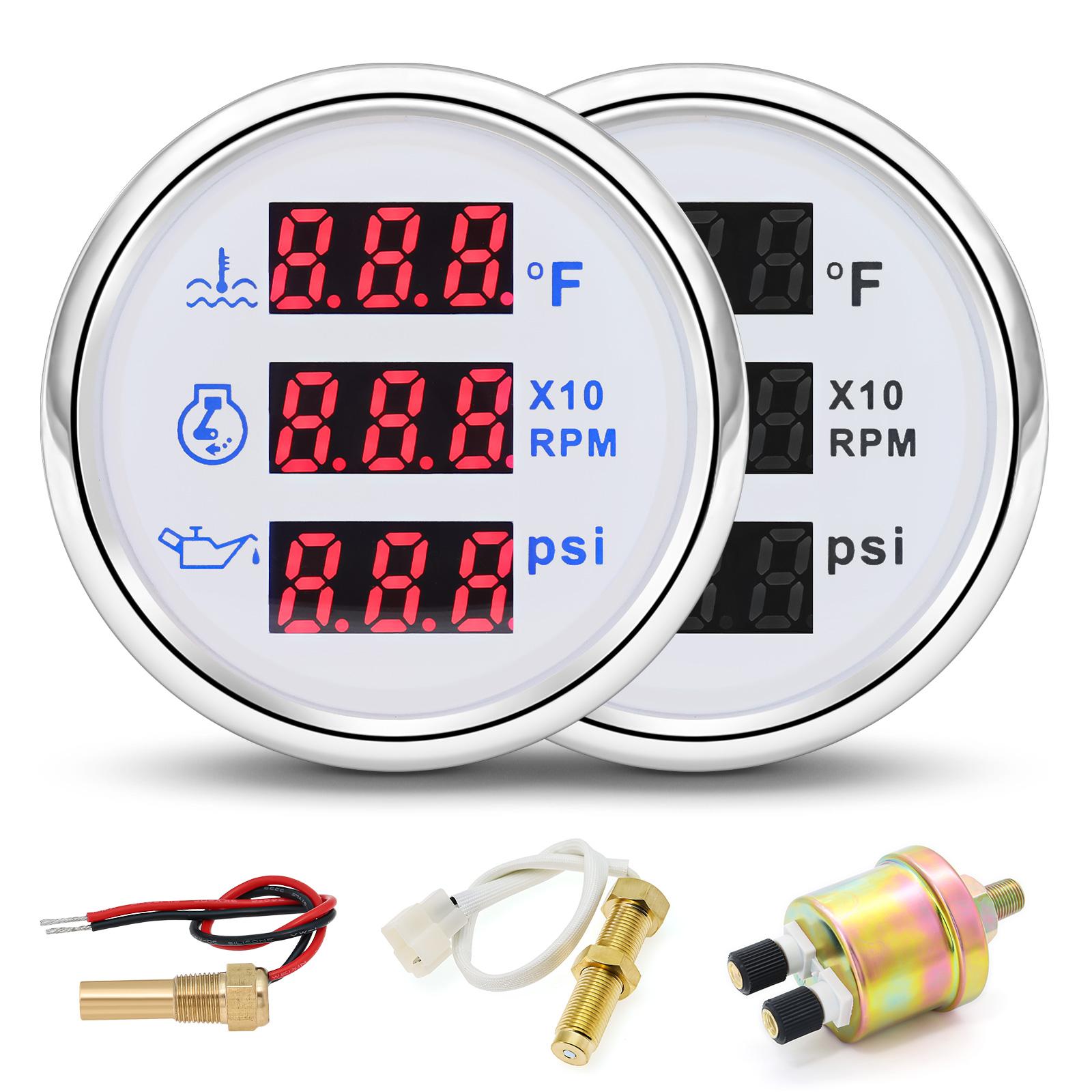 

52 мм 3 в 1 многофункциональный датчик температуры воды с датчиком автомобильный тахометр измеритель оборотов 1/8NPT измеритель давления масла и топлива