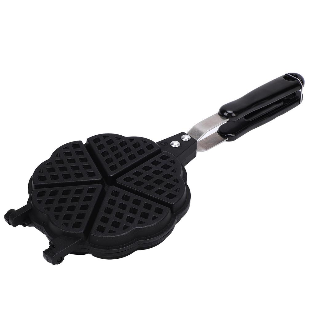Waffle Maker Pan Make 5 Mini Heart Shaped Waffles Small Kitchen Stovetop Waffle Baking Pan for Family Breakfast