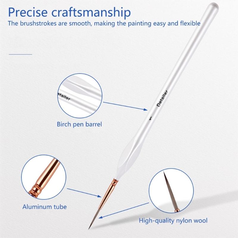 5Pcs Detail Paint Brush for Acrylic Watercolor Gouache Oil Face Painting Model Figurine Artwork Miniature Paint Brush