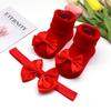 Girls Headband + Socks Set 0-12 Months Cute Toddler Princess Socks Autumn Infant Bow-knot Socks